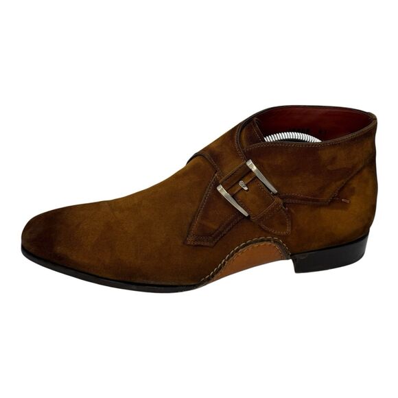 Magnanni Marco Single Monk Strap Boots 18906 Brown Sueded Leather 41 - 8US